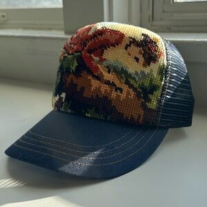 CUT THREADS Vintage upcycled Trucker Hat vintage tapestry Nelson BC